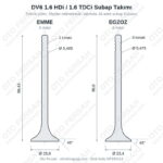 Focus, C-Max, 207, 307 1.6 HDi / TDCi Subap Takımı (16 Subap) - DV6 - Motor Kodu: 9HX / 9HV / 9HZ / 9HY / 9HU / G8DA / G8DB / G8DD / HHDA / HHDB / HHJA / HHJB / D4164T - OEM: 3M5Q6507AA, 3M5Q6507CA, 3M5Q6505AA, 3M5Q6505CA, 0948C7, 0949C3, 30711497, 30711498, 1229882, 1229883